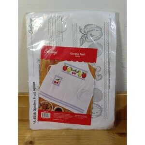 Vintage Look Craftways® Garden Fruit Apron Stamped Cross-Stitch Kit 29x32"
